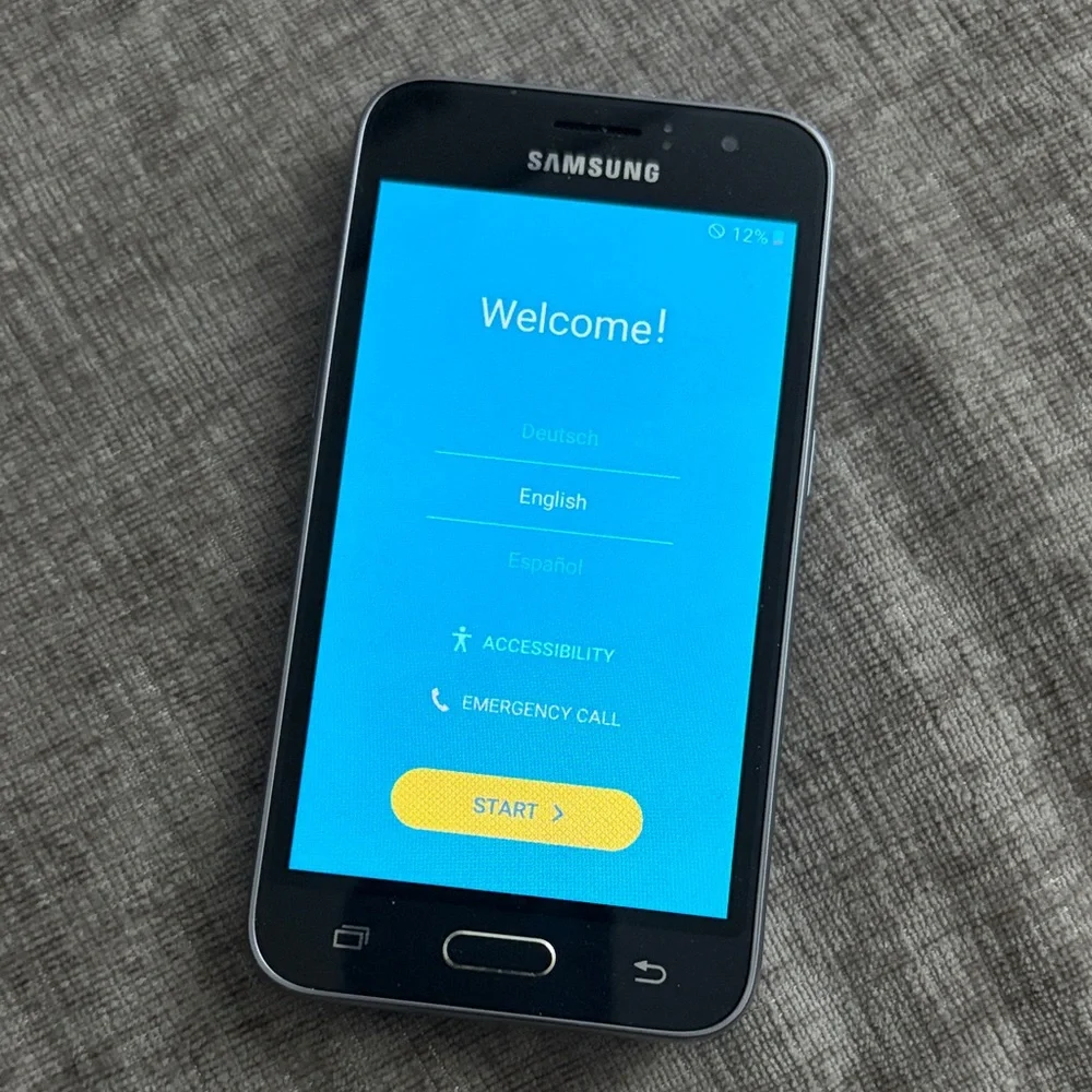 Samsung Smartphone with Black and Blue Display